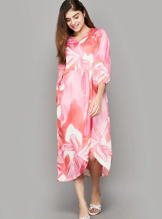 AND Floral Print Midi Dress